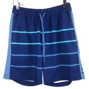 Hurley Blue Stripes Printed‎ 18” Deep Sea Dunes Volley Swim Shorts Men's Size M